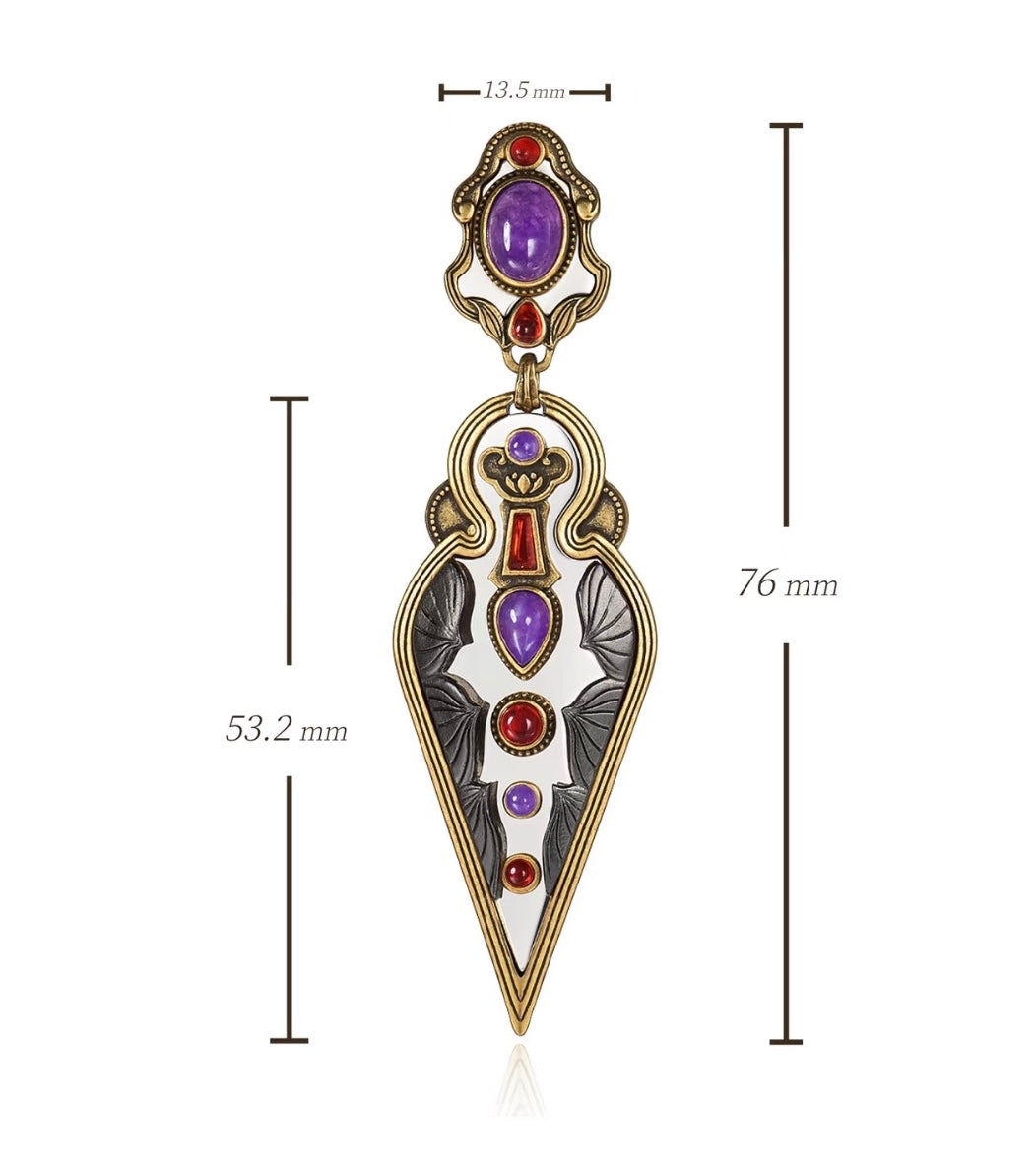 Shadow Lotus Relief Drop Earring (Single)