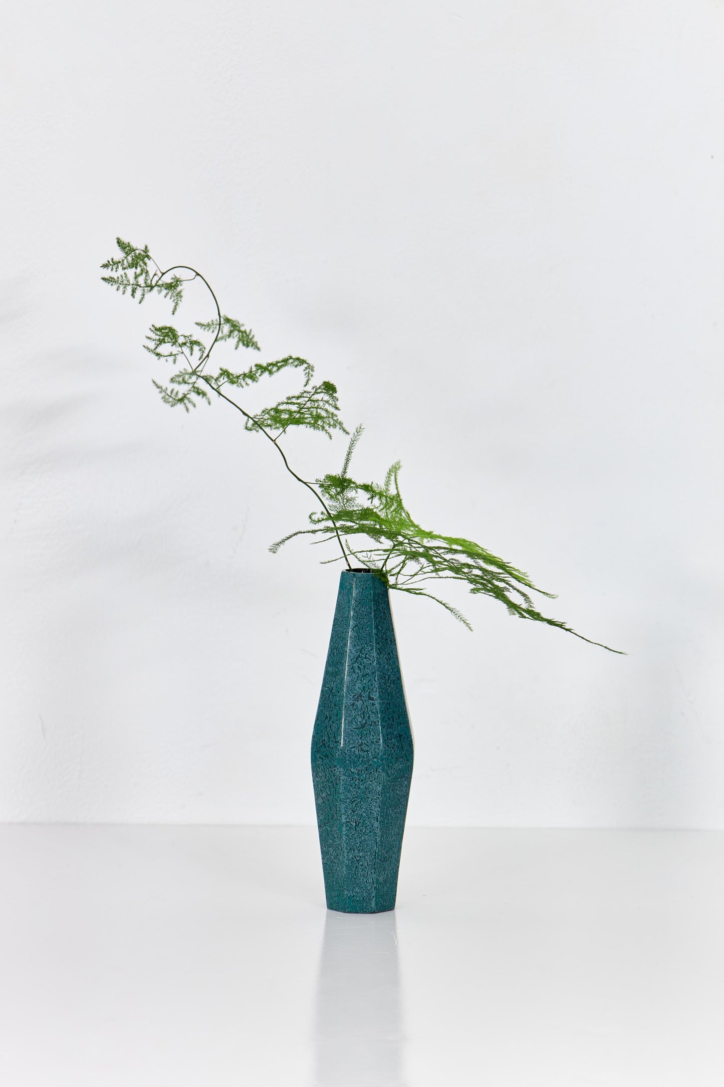Paper Body Lacquer Vase — Tall Neck Turquoise