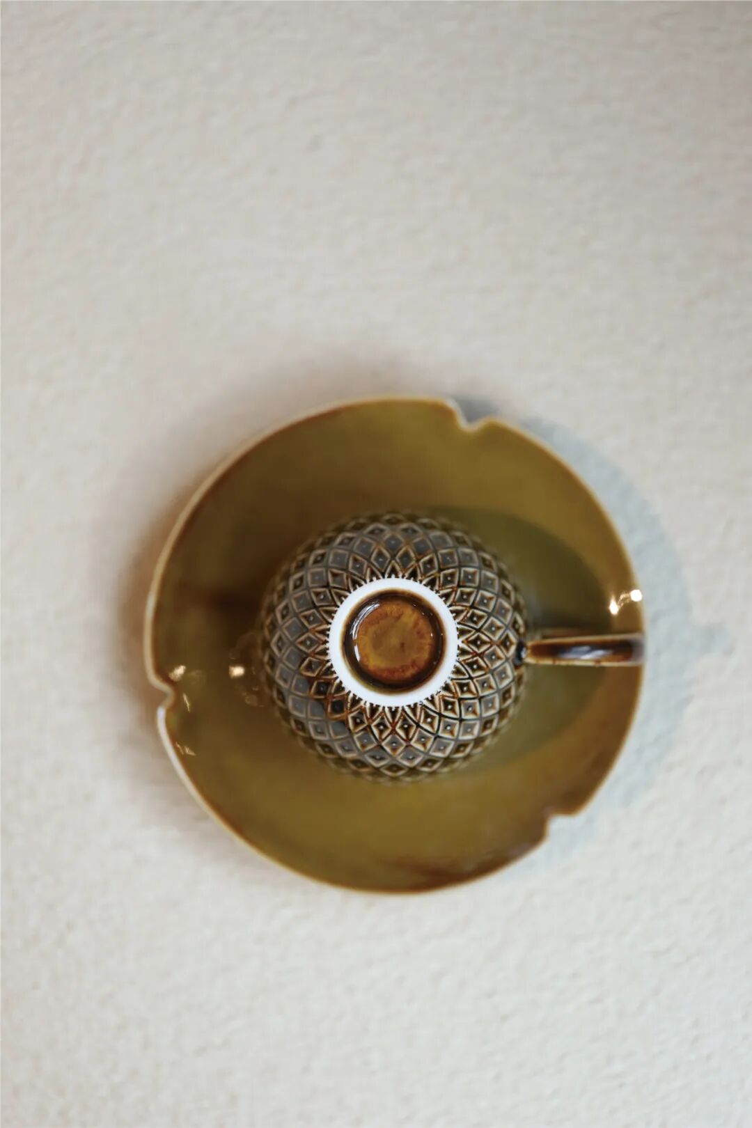 Pineapple Coffee Cup & Saucer Set – Ancient Jade Glaze