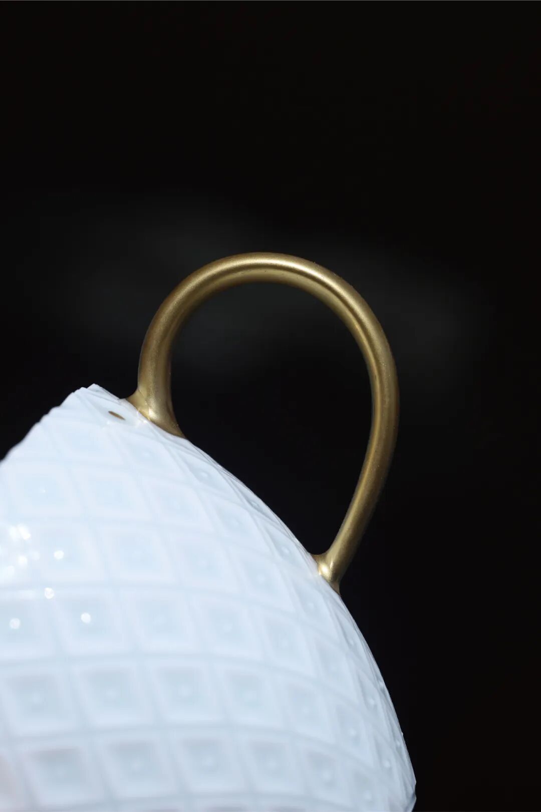 Little Pineapple Cup & Saucer – White Porcelain with Gold