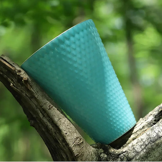 Awakening of Insects Scale-Texture Cup Pair – Rouge Pink & Turquoise Green | Jingdezhen