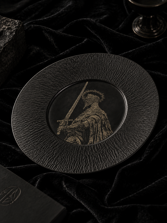 Dark Knight Hand-Painted Ceramic Art Plate