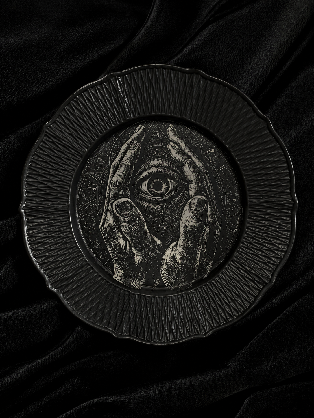 All-Seeing Eye Hand-Painted Ceramic Art Plate