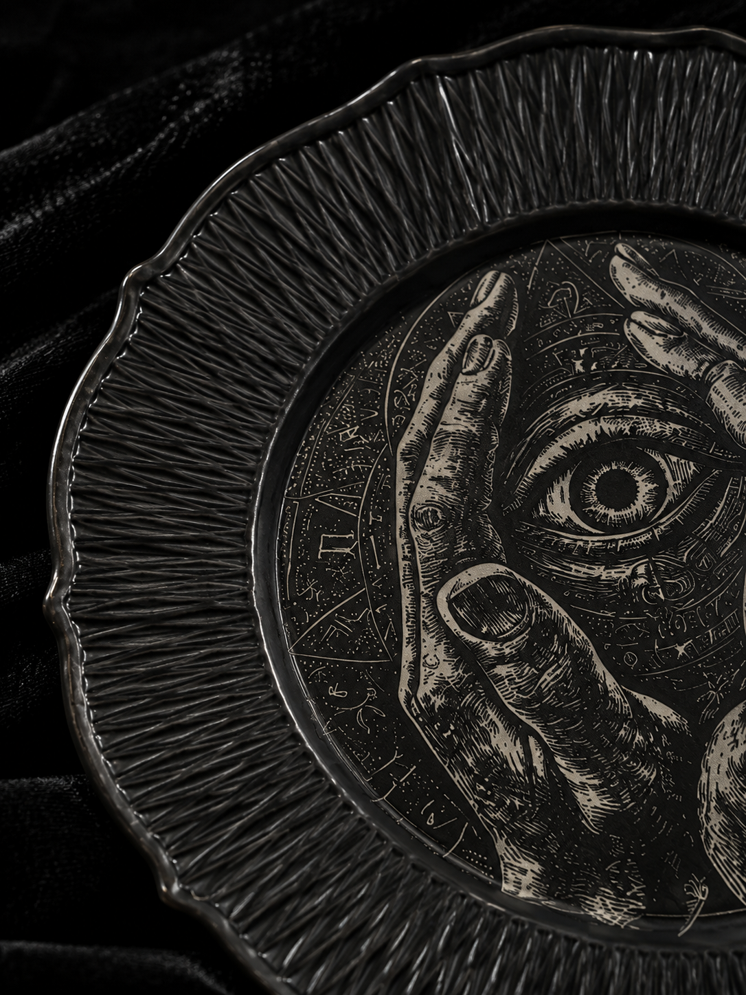 All-Seeing Eye Hand-Painted Ceramic Art Plate