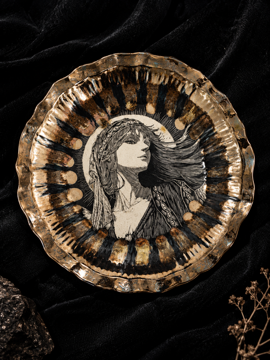 Haniel Metallic-Glaze Ceramic Art Plate