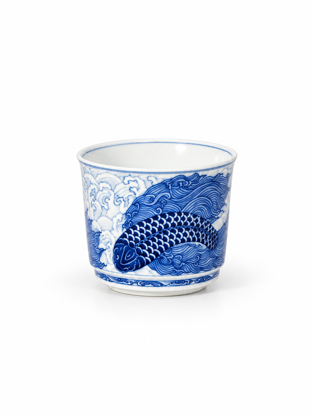 Kunpeng Blue & White Porcelain Tea Set — Hand-Painted Gaiwan, Tea Tray & Cup