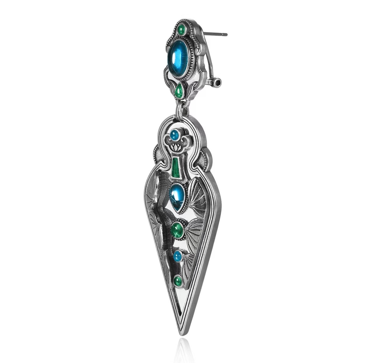 Shadow Lotus Relief Drop Earring (Single)
