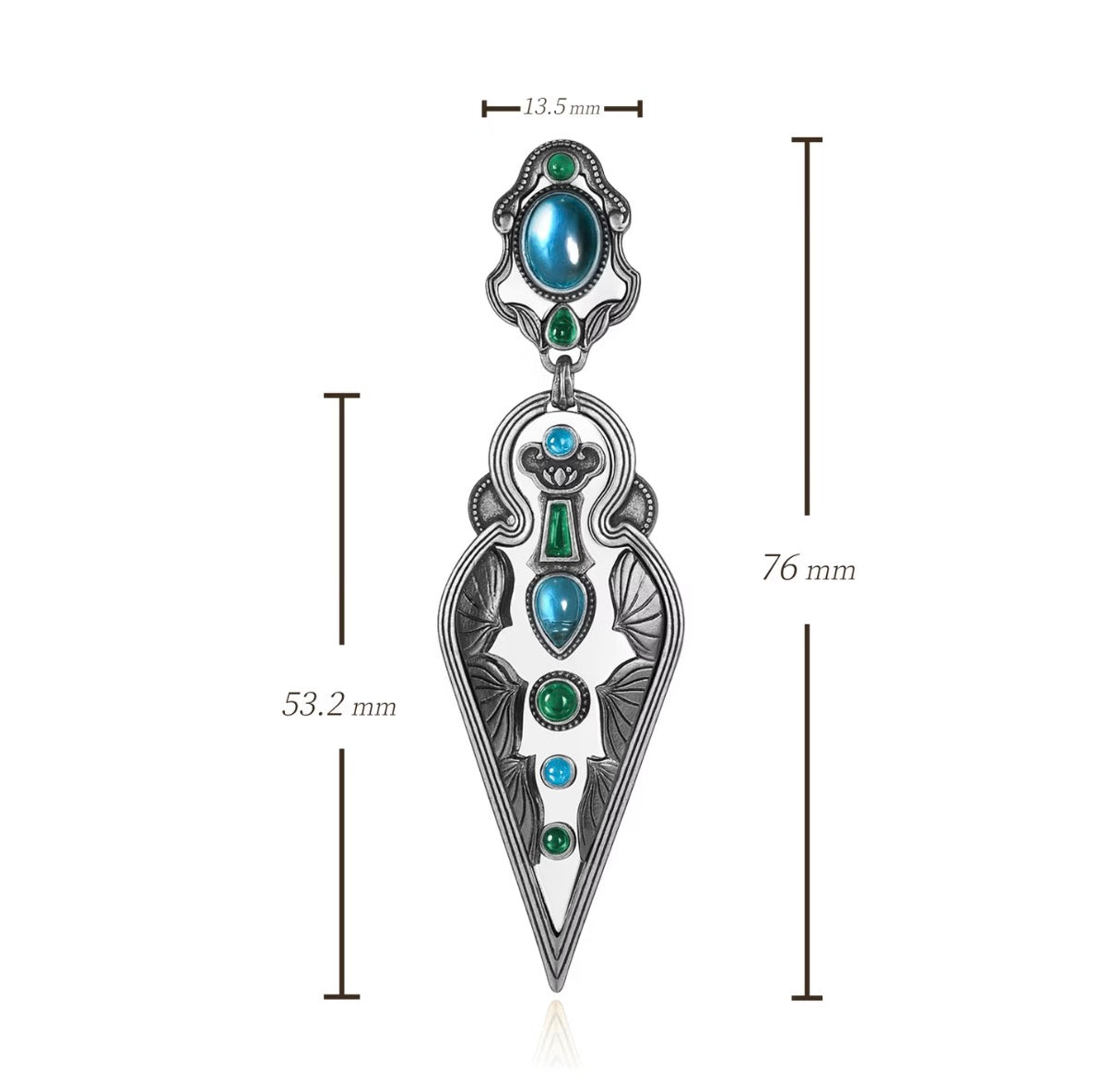 Shadow Lotus Relief Drop Earring (Single)