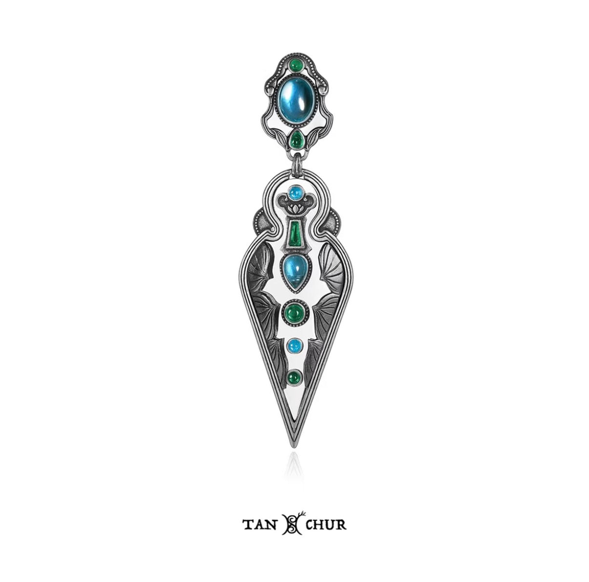 Shadow Lotus Relief Drop Earring (Single)