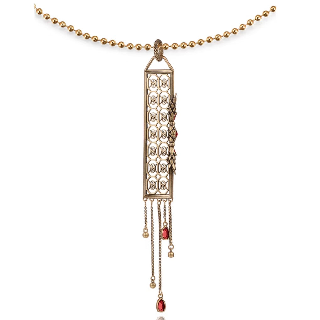 Openwork Window Tassel Earring / Pendant (Single)
