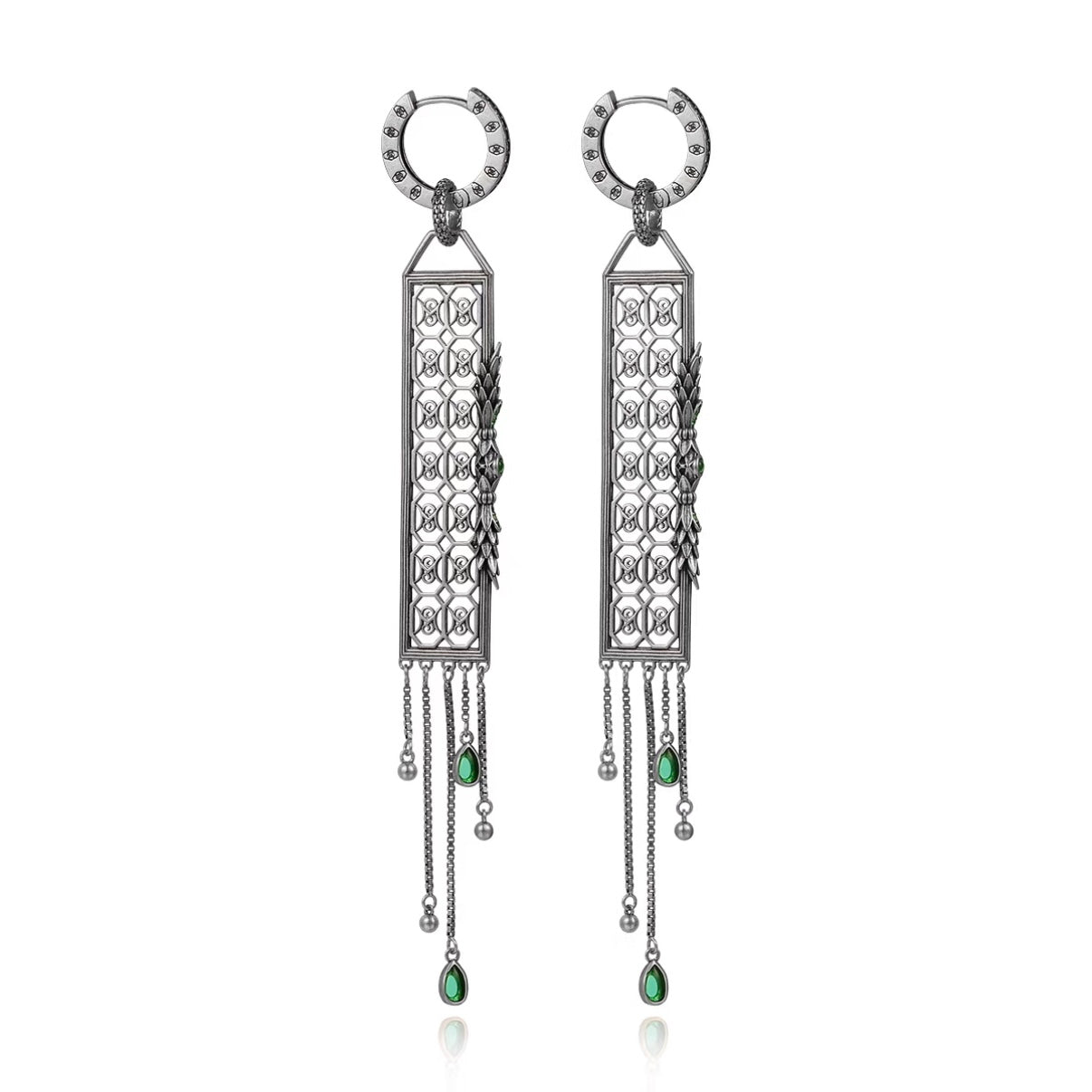 Openwork Window Tassel Earring / Pendant (Single)