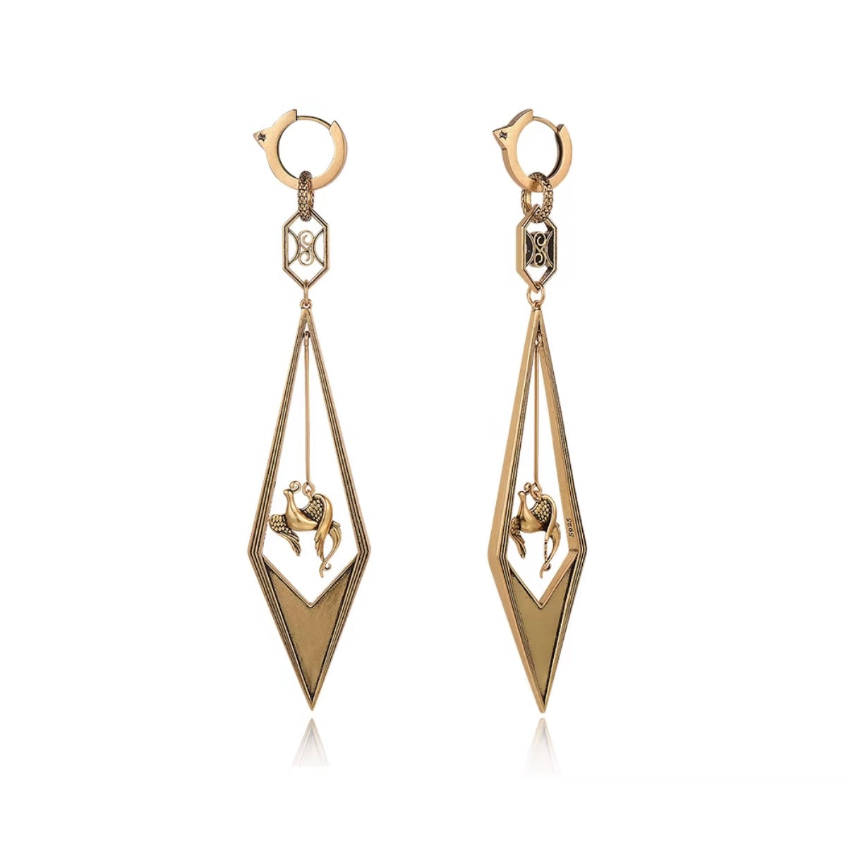 Phoenix Flight Swept Tail Earring / Pendant (Single)