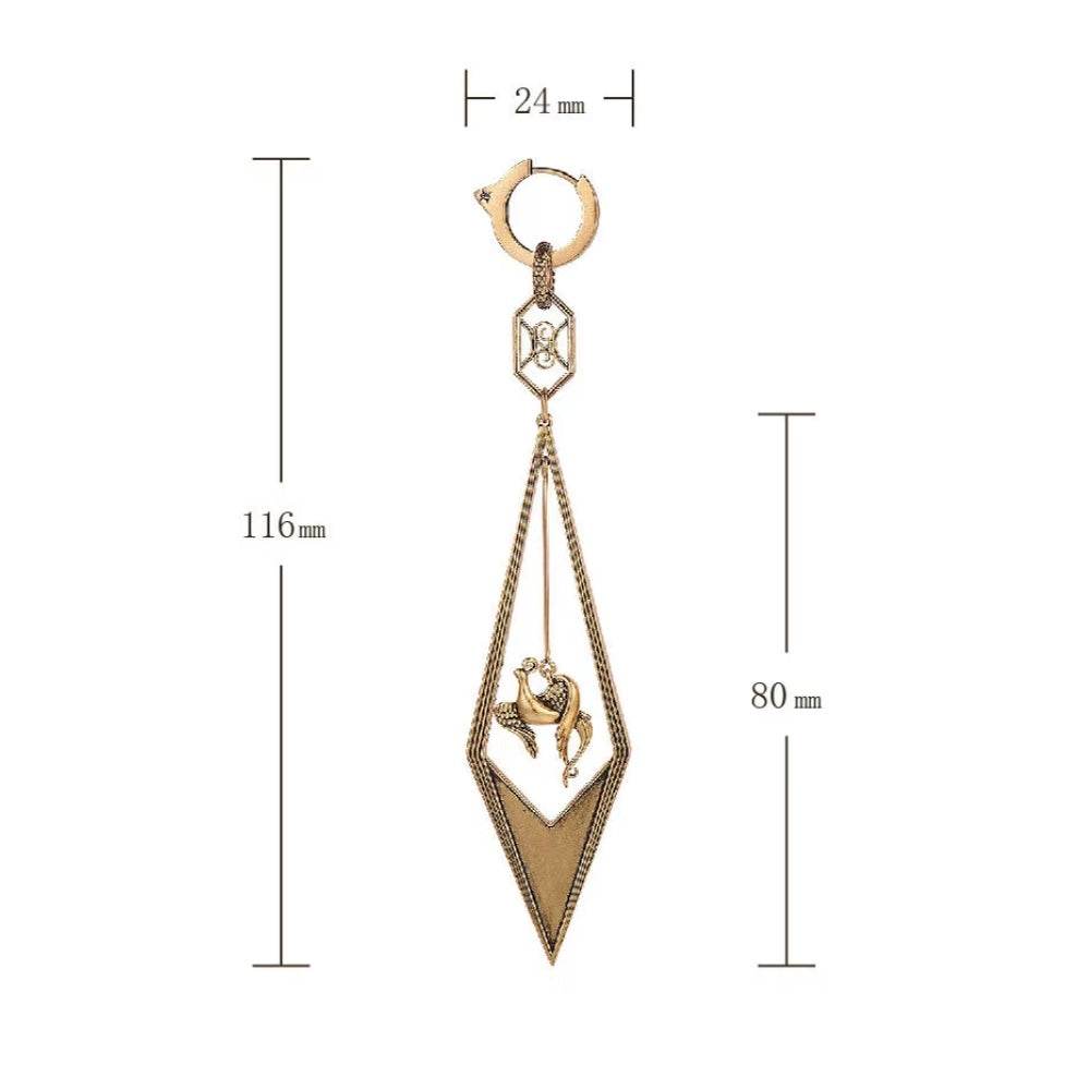 Phoenix Flight Swept Tail Earring / Pendant (Single)