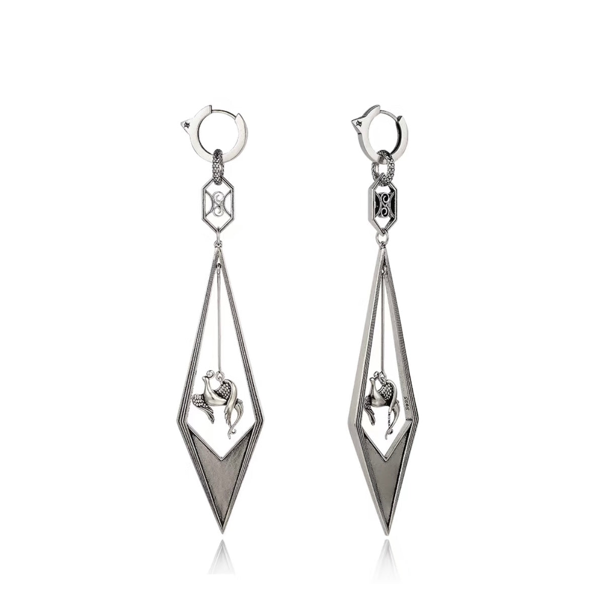 Phoenix Flight Swept Tail Earring / Pendant (Single)