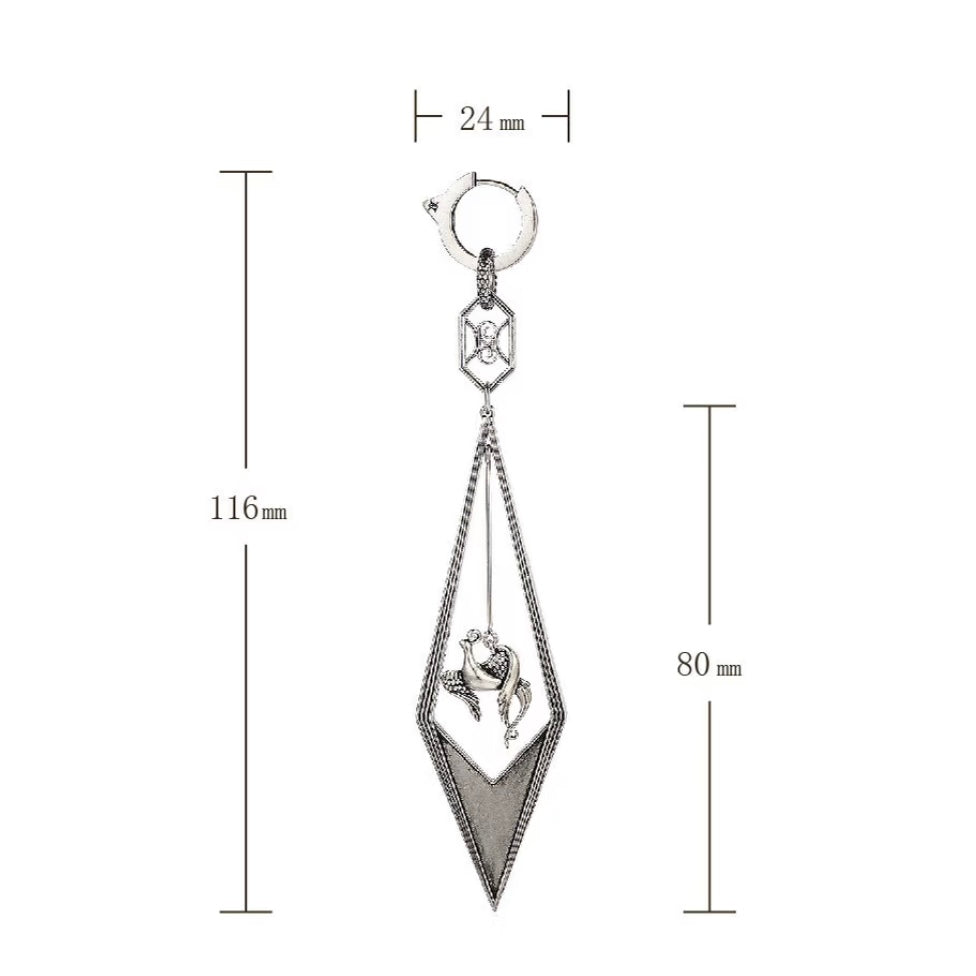 Phoenix Flight Swept Tail Earring / Pendant (Single)