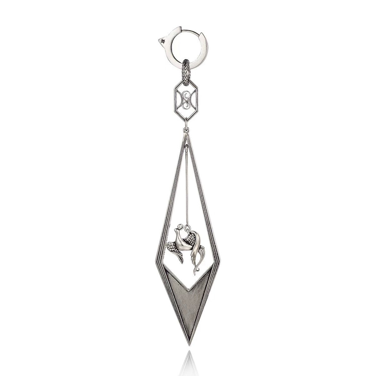 Phoenix Flight Swept Tail Earring / Pendant (Single)