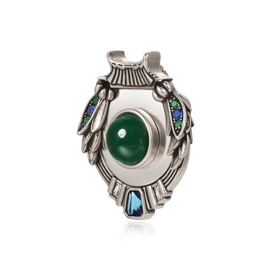Eaves & Gem Brooch – Silver