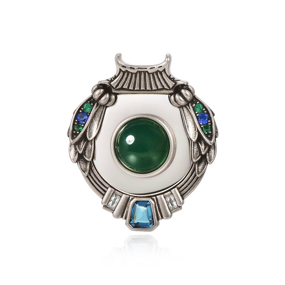Eaves & Gem Brooch – Silver