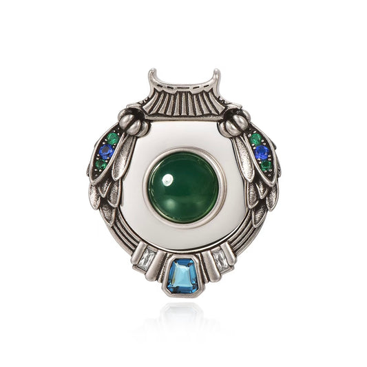 Eaves & Gem Brooch – Silver